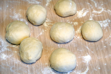 yeast dough on the table