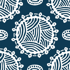 Seamless pattern with ethnic sun, mandala. Turkish, Indian, Persian, African. Vector illustration