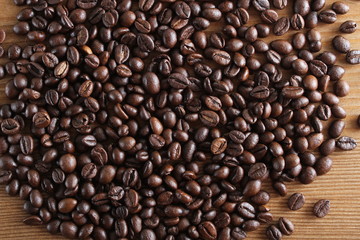 background of coffee and spoon wooden background