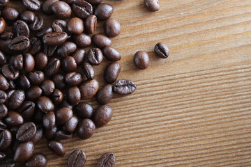 background of coffee and spoon wooden background