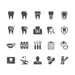 Dental glyph icons