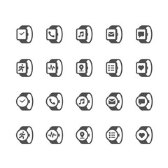 Smart watch glyph icons