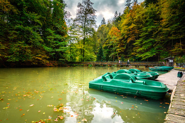 Amselsee sächsische Schweiz mit Boot