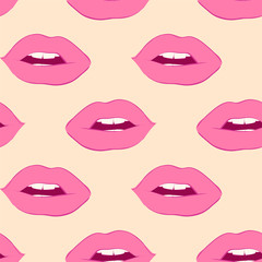 Obraz premium Sexy lips seamless pattern