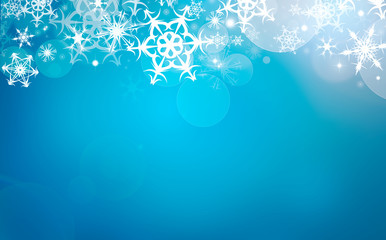 Fototapeta na wymiar Illustration of a blue and white Christmas snowflake pattern, textured abstract background.