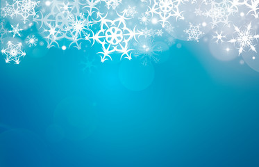 Fototapeta na wymiar Illustration of a blue and white Christmas snowflake pattern, textured abstract background.