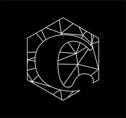 c initials geometric hexagonal triangle chain for company logo