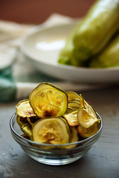 Healthy snack - baked zucchini chips