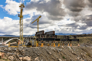 Construction of a bridge in the expansion works of the ring road of Segovia in Spain