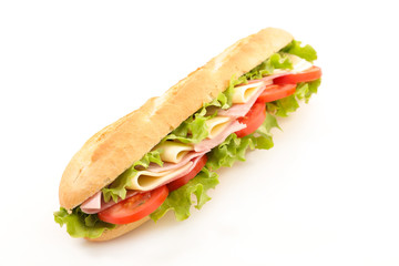 sandwich on white background