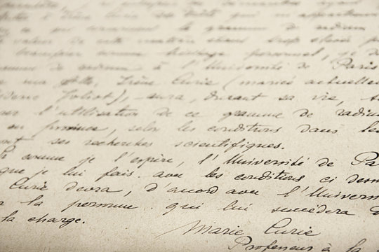 Curie handwriting research