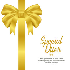 Special Offer Template with golden ribbon