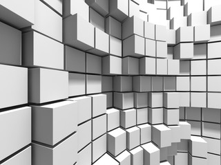 Abstract White Cubes Wall Background