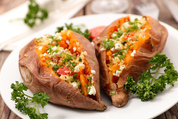 sweet potato filling with vegetables