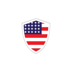 USA Flag Emblem Vector Template Design Illustration