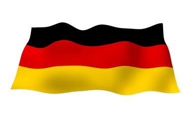 Flag of Germany. Wide format 3D illustration. State symbol of the Federal Republic of Germany. 3D rendering