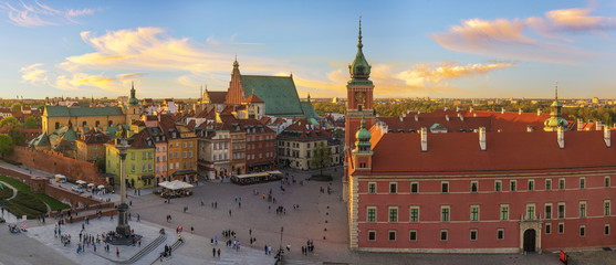 Royal Castle and the castle square in Warsaw