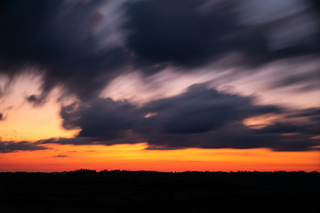 Cloud Movement in Colorful Sky