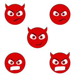 Angry and devil emoticons 
