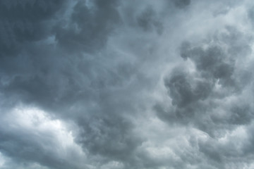 Thunderstorm clouds over the city