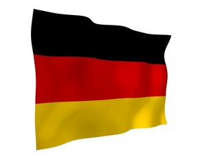 Flag of Germany. Wide format 3D illustration. State symbol of the Federal Republic of Germany. 3D rendering