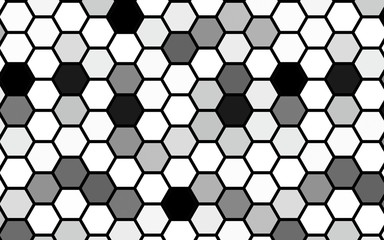 Black honeycomb with a gradient color. Isometric geometry. 3D illustration