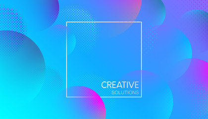 Blue creative solutions background with bubbles pattern.