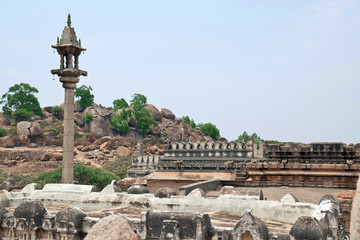 General view of Chandragiri hill temple complex, Sravanabelgola, Karnataka