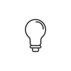 Light bulb outline icon. linear style sign for mobile concept and web design. Idea simple line vector icon. Lamp symbol, logo illustration. Pixel perfect vector graphics
