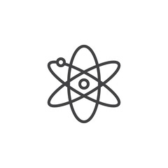 Atom structure outline icon. linear style sign for mobile concept and web design. Molecule model simple line vector icon. Science symbol, logo illustration. Pixel perfect vector graphics