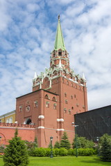 Fototapeta na wymiar Troitskaya (Trinity) Tower of Moscow Kremlin, Russia