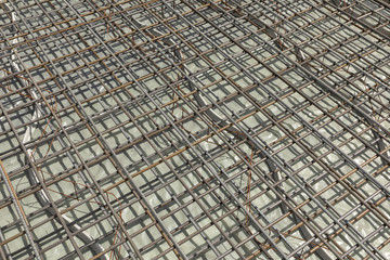 construction of the concrete foundation of a house