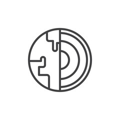 Earth science outline icon. linear style sign for mobile concept and web design. Geology simple line vector icon. Symbol, logo illustration. Pixel perfect vector graphics