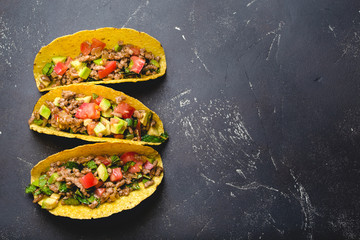 Mexican tacos with meat