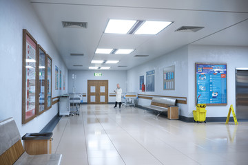 Hallway the emergency room and outpatient hospital. 3d illustration