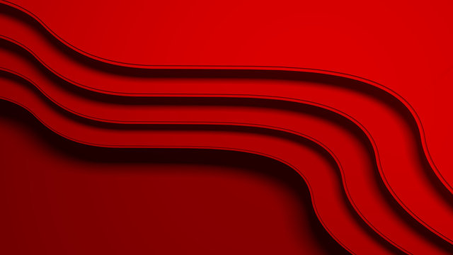 Abstract geometric wave layers background art, 3d illustration with shadows