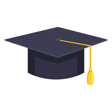 Vector Flat Education Icon - Graduation Cap. Academic Hat.