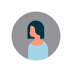 woman character profile portrait on white background female avatar flat cartoon vector illustration