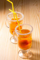 Refreshing drink with fresh apricots