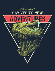 Vector Adventure graphic with tyrannosaurus. © RLRRLRLL