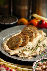 Falafel and hummus