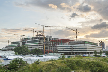 Fototapeta na wymiar construction site of new government house , parliament, Thailand