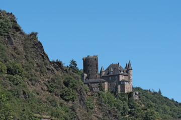 Fototapeta na wymiar The Maus Castle in the Middle Rhine Valley near Sankt Goarshausen, Germany