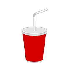 Isolated tasty paper cup fast food soft drink , illustration icon