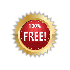 free star golden medal icon isolated sticker badge logo design elements vector illustration