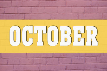 Fototapeta premium October On Purple Bricks Texture