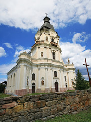 Beautiful Catholic  church in the village of Mykulyntsi. Ukraine