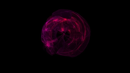 Purple energy sphere distortion animated background. Plasma sphere with energy charges.