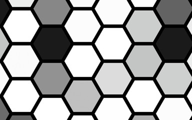 Black honeycomb with a gradient color. Isometric geometry. 3D illustration