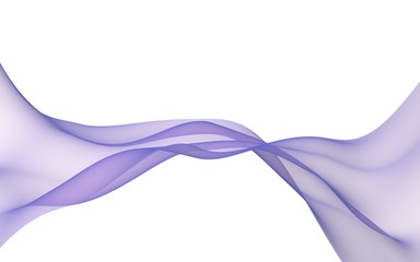 Abstract turquoise wave. Bright turquoise ribbon on white background. Turquoise scarf. Abstract turquoise smoke. Raster air background. 3D illustration